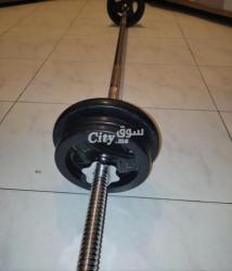 Barre de musculation + 6 disques + 2 stop disques - 2