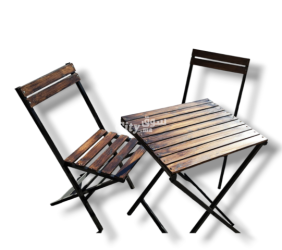 طاولات وكراسي قابلة للطي مصنوعة من الحديد و الخشب - 2