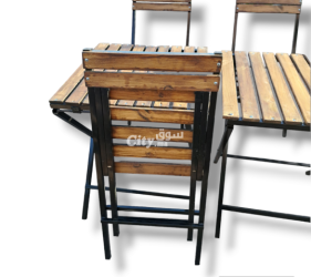 طاولات وكراسي قابلة للطي مصنوعة من الحديد و الخشب - 5