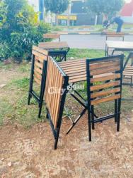 طاولات وكراسي قابلة للطي مصنوعة من الحديد و الخشب - 7