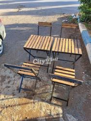 طاولات وكراسي قابلة للطي مصنوعة من الحديد و الخشب - 9