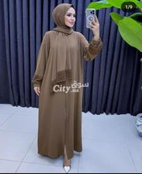 عباية بالشال توب كريب جودة ممتازة - 3