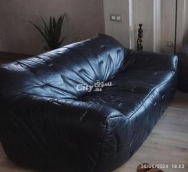 Salon cuir noir - 2