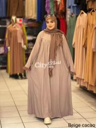 عباية فولار بي الوان مختلفه توب حريري - 5