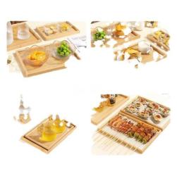 صينية تقديم خيزران فاخرة تصميم أنيق توصيل مجاني والدفع باستلام - 3